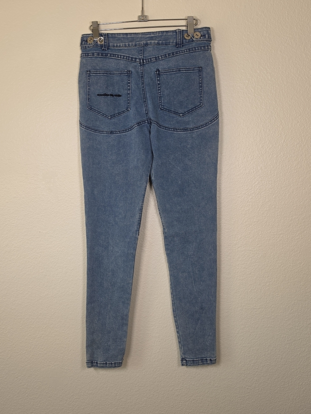 Maniere De Voir Super Stretch MotoStyle Skinny Jeans 10 - Picture 3 of 5